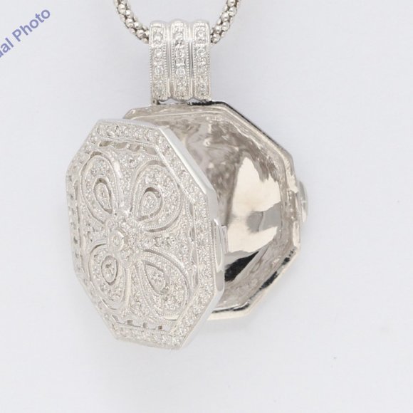 2 Tone Gold Diamond Locket Pendant 0.4 Ct G H Si2 C22000097 - Picture 2 of 4